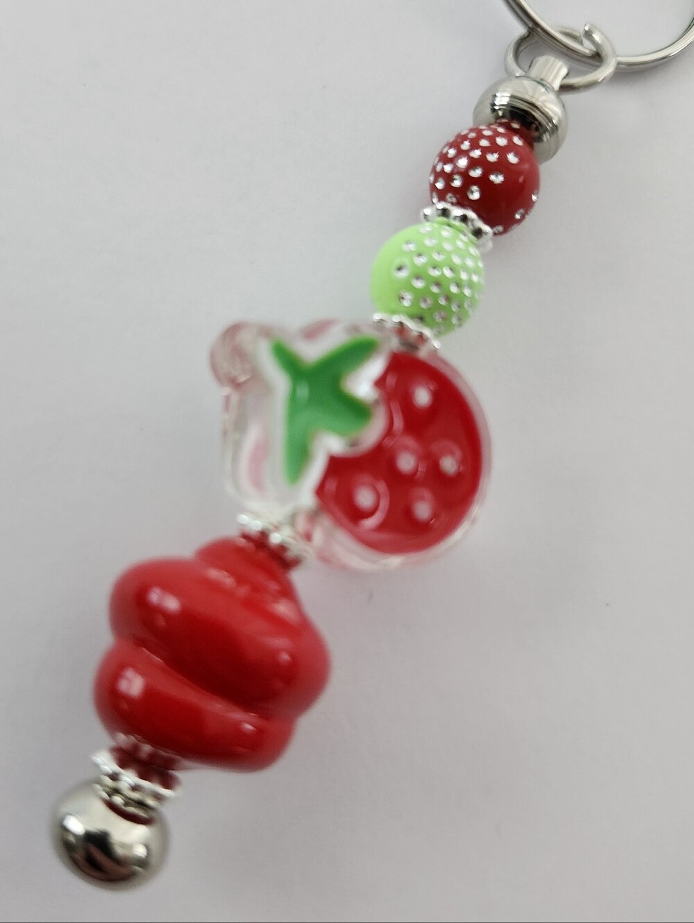 Strawberry Backpack Zipper Charm Handcrafted